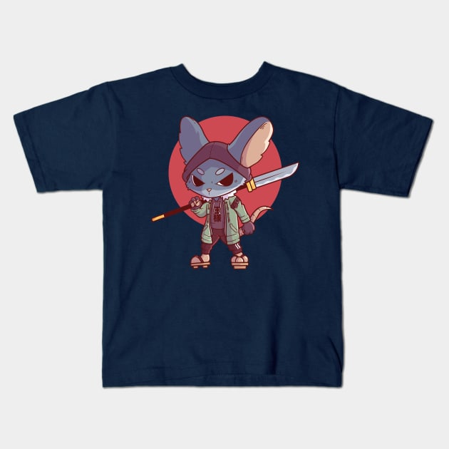 Nezumi Samurai Kids T-Shirt by gunyuloid